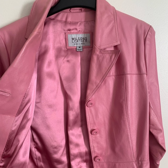 Wilsons Leather Maxima bubblegum pink genuine leather jacket women’s size Medium - Picture 6 of 7